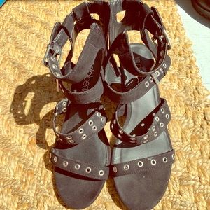 New black goth Grommet sexy women’s sandals